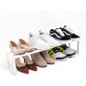 Kgabery-Étagère À Chaussures Extensible Pour Placards,Entrées,Couloirs,Chambres,Salons,Cuisines,Salles De Bains,Buanderies (Neige Satinée,1 Paquet) - Neuf