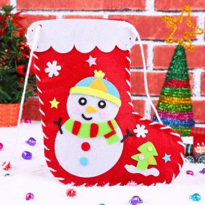 Feutre De Noel Artisanal En Tissu Non Tisse, Mignon, Bricolage, Feutre, Couture, Artisanat, Ornement, Jouet Fait Main, Bas (Bonhomme De Neige) - Neuf