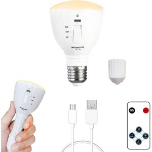 Kaleidoscope-Ampoule Rechargeable Usb Avec Télécommande, Led 7W Éclairage De Secours Batterie Multifonction 4 Luminosité Réglable Ajustable Lampe De Poche Lampe Extérieur Suspendue E27 3000K[Q1986] - Neuf