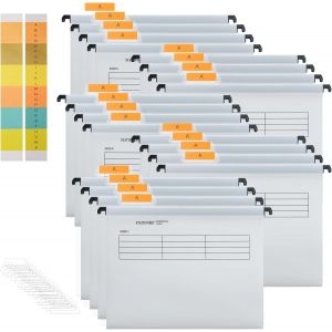 24pcs A4 Dossiers Suspendus [Pack 24],Classeur En Pp Avec Onglets Et Insertions, Classeur Suspendu Pour Bureau, &iquest;&iquest;Cole Et Bureau De Travail Classification Des Dossiers Classeur - Neuf