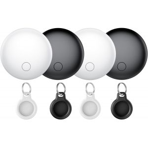 NouvelHorizonstore-Smart Air Traceur Tag Lot de 4, Compatible avec Apple Localiser (iOS Uniquement), Air Localisateurs Tags pour Valises Portefeuilles Cl&iquest;&iquest;s Sacs, 100dB Bip, Suivi Mondial, IP68, Batte - Neuf