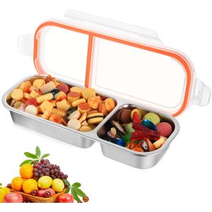 Kalanka-Bento Lunch Box, Boite Bento Box, Boite &Agrave; Gouter Compartiments, Bo&icirc;te &Agrave; Go&ucirc;ter Avec 2 Compartiments, Bo&icirc;tes &Agrave; Go&ucirc;ter Divis&eacute;es En Acier Inoxydable Avec Couvercle Pour Travail Et Camping - Neuf