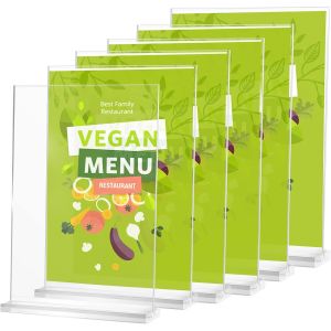 Mevronisshop-Lalago 6 Pi&egrave;ces Pr&eacute;sentoir De Table A5, Support Acrylique De Cartes De Menu Pr&eacute;sentoir De Cartes Postales, Pr&eacute;sentoir De Menus A5 Pr&eacute;sentoir Publicitaire Pour Restaurant, Caf&eacute;, Magasin, - Neuf