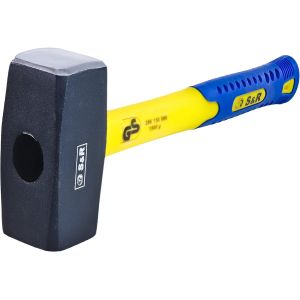 KWEX-Massette marteau en acier forgé C50. Manche en fibre de verre antichoc (1000 g) - Neuf