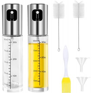 2 Pi&egrave;ces 100ml Vaporisateur D'huil De Cuisine Avec Balance, Vaporisateur Huile D&iquest;Olive,Vaporisateur D'huile Et De Vinaigre, Cuisine Accessoires Avec 2 Brosse Et 2 Entonnoir 1 Brosse &Agrave; Huile - Neuf