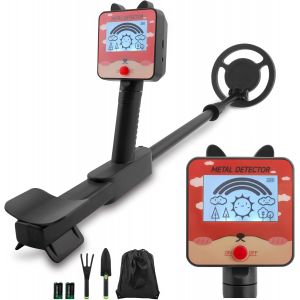 MEVRONISSHOP-Detecteur de Metaux Enfants,D&eacute;tecteur de Tr&eacute;sors L&eacute;ger et R&eacute;glable, Bobine &eacute;tanche, Sac de Transport et Outils de Fouille Inclus - Id&eacute;al pour la Plage, Le Camping et Les Aventures dans L - Neuf