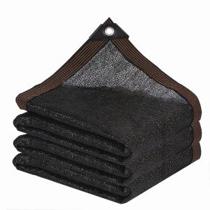 Toile D'ombrage - Filet D'ombrage De Jardin Avec ?illets, Protection Solaire Ext&eacute;rieure Pour Pergola, Cour, Serre, Noir, Taux D'ombrage De 90 % - Neuf