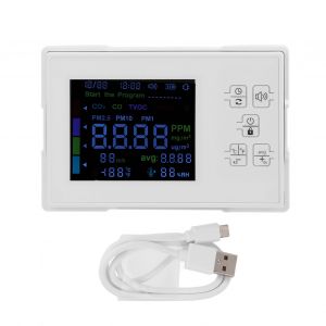 XYONG Detecteur de qualite de l'air KF-909, detecteur de pollution interieure rechargeable haute precision avec ecran LCD pour interieur domestique - Neuf