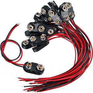 20 Pi&egrave;ces Connecteurs &agrave; Clip de Batterie 9V,Fiche Pile 9V,Clip de Batterie en Plastique de Type I Connecteur &agrave; Pince de Batterie PP3 avec C&acirc;bles de 150 mm - Neuf