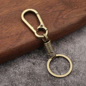 Métal Mousqueton En Alliage De Zinc Keychain Spirale Rétractable À Ressort Clé De Support De La Bague Organisateur Antirouille A1pc - Neuf