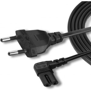 5M Samsung Câble TV Fiche Européenne - Câble d'alimentation Certifié 2 Pôles 90 Degrés Câble IEC C7 - Compatible PS5 PS4 Slim Euro Cordon Alimentation Xbox Séries X Imprimante LG TV - Neuf