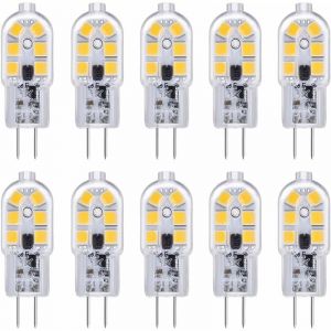 G4-DC12V Ampoule LED 2W Blanc Chaud 6000K, 200LM pour Camping/Cuisine, Lot de 10 (Couvercle Transparent) - Neuf