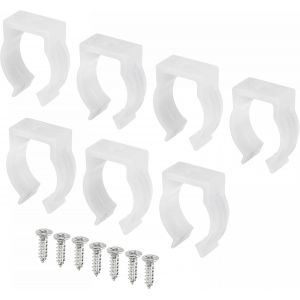 Kal-T6 U Clips Support Console Fluorescent Tube Lumière Fixture Plastique Tuyau Pinces Avec Vis Pour Led Ampoules Plafonnier Lampe Blanc Coffret De 20 - Neuf