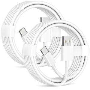 Kalanka-Cable Usb-A Vers Usb-C Carplay C&acirc;ble Pour Iphone 16/17/16e/15 Pro Max/Plus, Pour Apples Ipad, Galaxy, Pixel, Android, Chargeur Cordon Usbc Rapide Type C Voiture Cable [1m Lot De 2] - Neuf