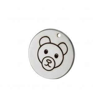 Bricolage Ours Mignon Animal En Acier Inoxydable D&eacute;cor Pendentif V&ecirc;tement Accessoire (Couleur Acier) - Neuf