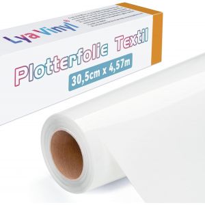 Mevronisshop-30,5 X 457,5cm Thermocollant Pour Cricut, Rouleau De Vinyle Thermocollant Blanc Pour Cricut, Silhouette Cameo, Flex Thermocollant Pour Blanc Pour Diy Tissu, V&ecirc;tements, Sacs - Neuf