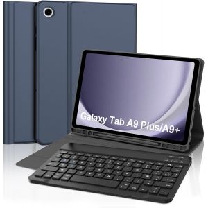 Clavier Pour Samsung Galaxy Tab A9 Plus/A9+ 2023 11 Pouces,Azerty Français Clavier Magnétique Bluetooth Sans Fil Étui Housse Pour Samsung Tab A9 Plus, Bleu Foncé - Neuf