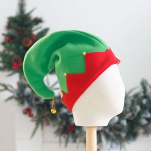 pc de No&euml;l Chapeau de lutin de No&euml;l Elf Style de Chapeau Rouge Vert Flanelle Bell F&ecirc;tes de Coiffure (Vert) - Neuf