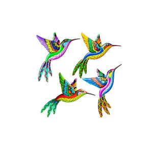 Lot De 4 D&eacute;corations Murales Colibri En M&eacute;tal 3d Pour Une Utilisation Int&eacute;rieure Et Ext&eacute;rieure - Neuf