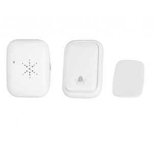 HJLIAN Sonnette sans fil auto-alimentee pour exterieur, sonnette blanche pour maison, bureau, immeuble, villa, prise americaine 100-230 V - Neuf