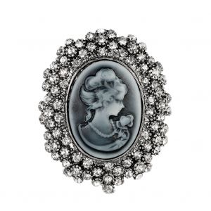 Broche En Alliage Plaque Or Et Strass Pour Femme, Accessoire De Bijouterie - Neuf