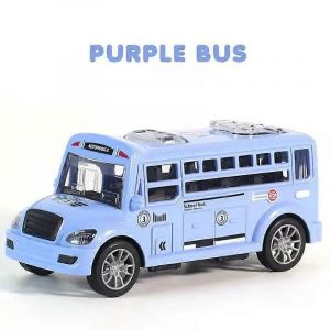 Children's Toys School Bus Toy Model With Opening Doors Inertia Power For Kids Rebound Car Christmas Present Boy's Birthday Gift Toy Cars-Bus Violet - Neuf