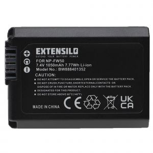 EXTENSILO Batterie compatible avec Sony Alpha 6000, 6300, 5000, 3000, 5100, 6400, 6100 appareil photo, reflex numérique (1050mAh, 7,4V, Li-ion) - Neuf