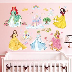 Eryi-Ds9-2118 Magnifique Sticker Mural Princesse Château Autocollant Amovible Fille Enfants Chambre D'enfant Sticker Mural Salon Décor - Neuf