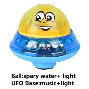 Baignoire Pour Bébé Amusante Pour Tout-Petits, Meilleurs Cadeaux, Ensemble De Bain Pour Bébé, Musique Légère, Boule Rotative, Jouets De Pulvérisation Pour Nourrissons, Fournitures Pour Bébé, Rouge Avec Base-Jaune Avec Base - Neuf