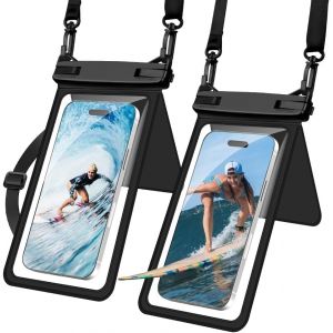 KAL-Pochette Étanche Smartphone, 2Pcs Double Poche Grande Capacité Pochette De Etanche Téléphone Ipx8, Corde Amovible Réglable Sac Étanche Pour Iphone 16/15/14 Pro Samsung S24/S23 Jusqu'À 7.5 - Neuf