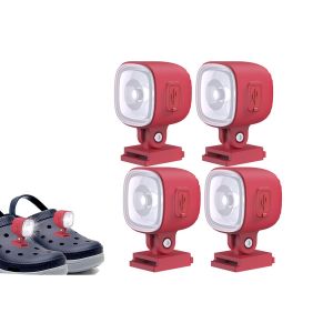 Lot De 4 Lampes De Chaussure Rechargeables Et &Eacute;tanches, 4 Modes D'&eacute;clairage - Rouge - Neuf