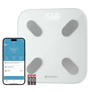 KALANKA-Balance intelligente pour le poids corporel,Balance de graisse corporelle Bluetooth pour salle de bain Moniteurs de composition avec APP,Analyseur pour IMC,masse musculaire,prot&eacute;ine,Max 400lb - Neuf