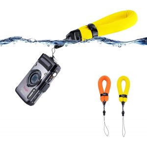 Dragonne Flottante pour Appareil Photo Etanche pour Olympus TG-7 TG-6 TG-5 TG-4, Canon D30 D20, W300 W150 W100, Gopro HERO 9 8 et T&eacute;l&eacute;phone Portable, Orange + Jaune - Neuf