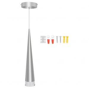 HJLIAN Suspension LED conique moderne 7 W 85-265 V pour maison, salon, bar, cafe (argent) - Neuf