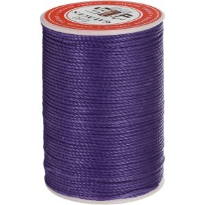Chenquansarl-Fil Ciré Rond En Cuir À Coudre, Fil Polyester Ciré De 55m / 60 Yards, Cordon De Couture Ciré De 0.8mm Pour Artisanat En Cuir, Reliure, Bracelets Tressés, Violet Foncé - Neuf