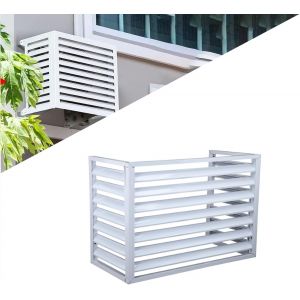 1.5p Climatiseur Mural Aluminium Composite Caisson Anti Bruit Pompe A Chaleur Support Climatiseur Exterieur Cache Clim,Étanche À La Poussière Et À L'eau Pour Intérieur Extérieur Support - Neuf