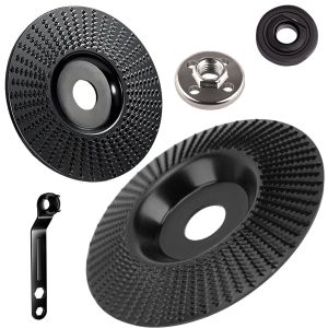 Meuleuse D'Angle,Disque À Sculpter Le Bois 115Mm,Meule À Bois Inclinée Et Plate,Disque À Façonner Pour Meuleuse D'Angle 22Mm,Avec Kit De Plaque De Pression Pour Meuleuse D'Angle - Neuf