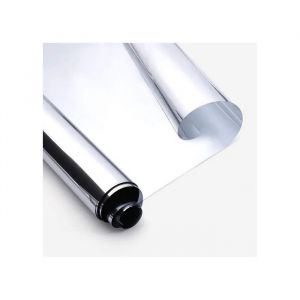 Film de Fen&ecirc;tre Solaire Miroir 90x200 cm Autocollant Argent Anti-UV Isolation Thermique et Anti-Regard Intimit&eacute; Jour - Neuf