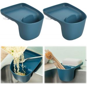 2 pièces auto-adhésif évier porte-éponge Porte-éponge de cuisine Évier de cuisine organisateur Kitchen Spong - Neuf