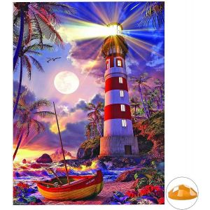 Kit Complet De Broderie De Diamant 5d,Kit De Peinture De Diamant Bricolage Phare,Image De Peinture De Diamant Utilisée - Neuf