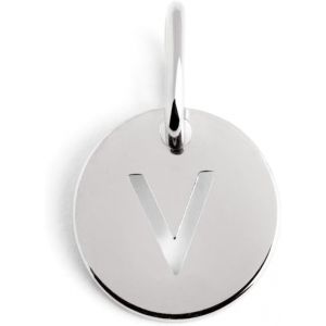 Kal-- Mini Medallion Letter Argent. Pendentif Initiale En Argent Sterling Avec Finition Plaqu&eacute;e Rhodium. &Agrave; Combiner Avec Un Collier. Bijoux Pour Femme. Lettre A-Z. - Neuf