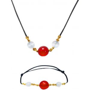 Kal-Collier Femme,Bracelet Femme,Bijoux Femme,Bracelet Personnalis&eacute;,Cadeau Anniversaire Femme,Cadeau Maman,Collier Bracelet Agate Rouge Bracelet Bracelet Tiss&eacute; &Agrave; La Main - Neuf