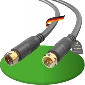 C&acirc;ble d'antenne SAT C&acirc;ble coaxial C&acirc;ble satellite TV 0,50m double blindage F-fiche,pour HDTV,r&eacute;cepteur,satellite,internet,DAB,radio,noir - Neuf