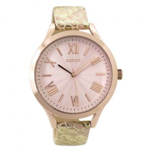 Montre-Bracelet Analogique Dorée Pour Femme «&nbspoozoo &nbsp» Avec Bracelet En Cuir Uoc9478a - Neuf