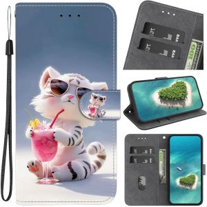 Kal-Étui Pour Samsung Galaxy A14 5g,Coque Housse En Cuir À Clapet Motifs Peinture Animaux Ou Fleurs Ou Papillons Antichoc Bourse Poche Pour Samsung Galaxy A14 5g,Coloré -19 - Neuf