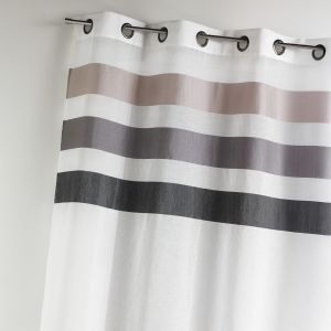 Voilage En &Eacute;tamine Fantaisie &Agrave; Rayures Horizontales - Neuf