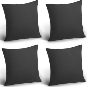 Paquet de 4 housses de coussin imperméables décoratives en plein air,Patio carré Balcon Jardin Housse de coussin imperméable,Coque d'oreiller de revêtement Pu pour canapé,lit - Neuf