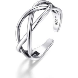 Kal-Bague De Pouce R&eacute;glable Vintage En Argent Sterling S925 Avec Noeud Celtique Pour Homme Et Femme - Neuf