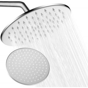 Inodiref 9.45 Pouce/24cm Tete De Douche Pluie Anti Calcaire T&ecirc;te De Douche Acier Inoxydable Economie d'eau Haute Pression Universelle Filetage 1/2 Pouce Rotatif 360&deg; Facile &agrave; Installer et &agrave; Nettoyer - Neuf