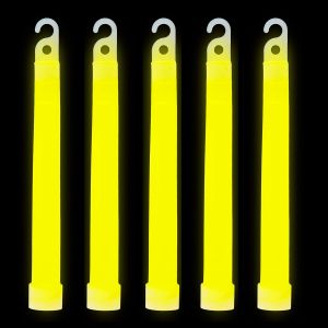 Ultra Pack De 10 Jaunes Bâtons Lumineux Fluorescents 6" Tube Neon Couleur Baton Lumineux Fluo Festival Accessoire Accessoire De Camping Leurre De Pêche Uv Glow Baton Fluo Gros Baton Lumineux - Neuf